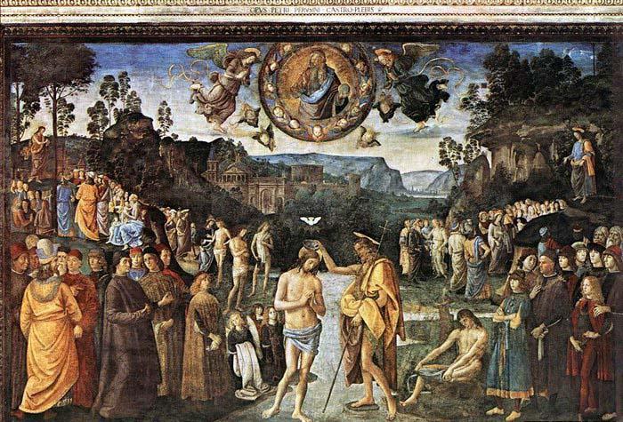 PERUGINO, Pietro Baptism of Christ Spain oil painting art